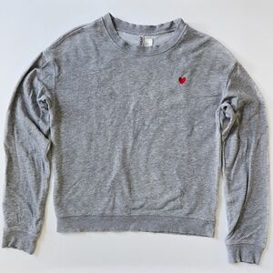 Divded H&M Gray Sweater w/ Embriodered Red Heart